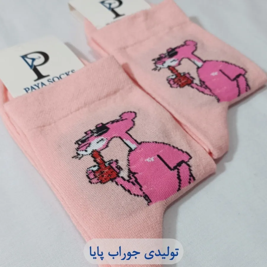 جوراب پلنگ صورتی 12عددی