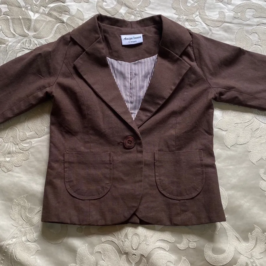 کت تک پسرانه مجلسی قهوه ا