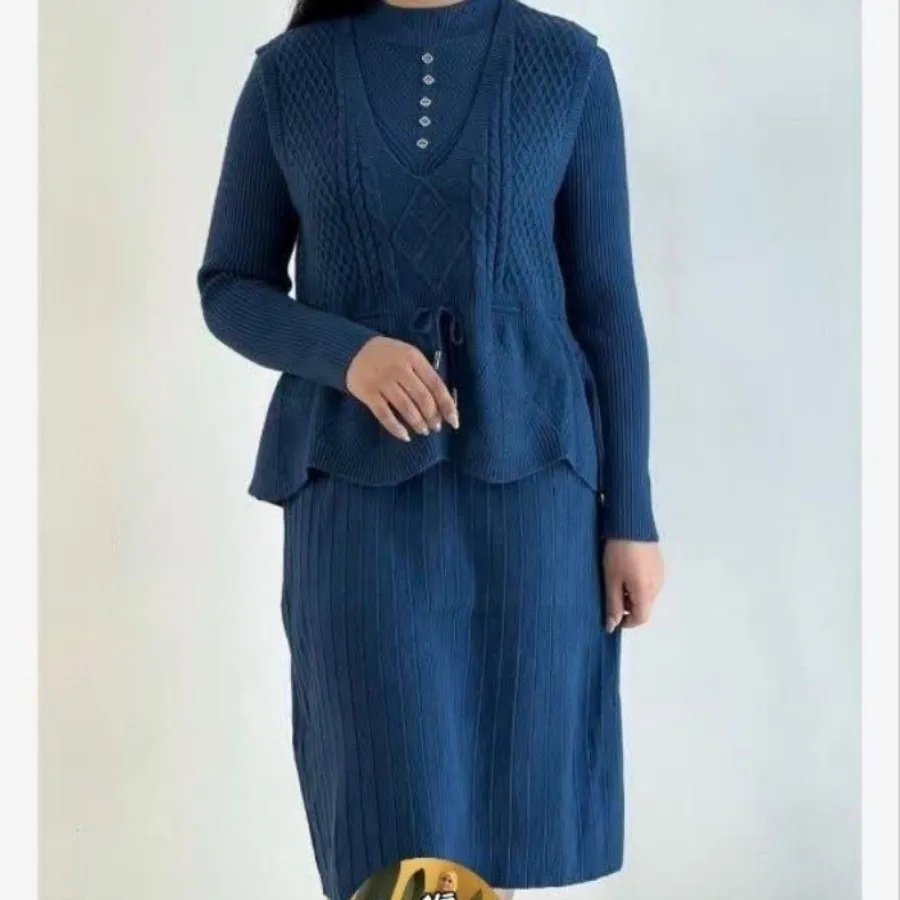 بافت دو تیکه پیراهن جلیقه