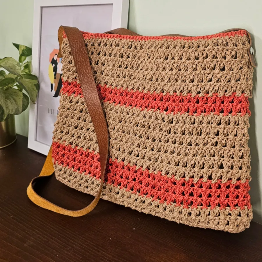 کیف دوشی رافیا دستبافت