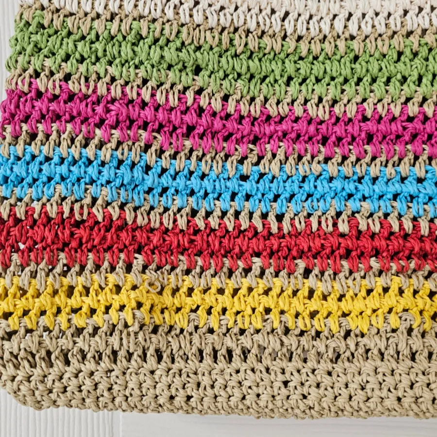 کیف دستبافت رافیا رنگی