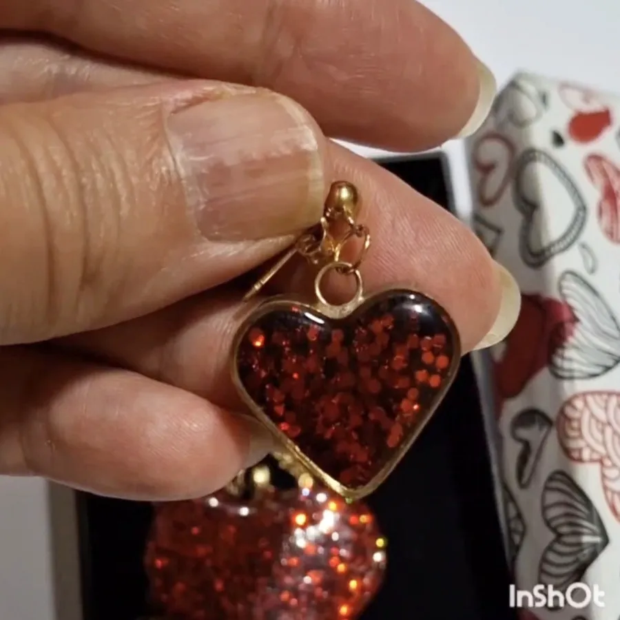 نیم ست قلب رزینی دستساز