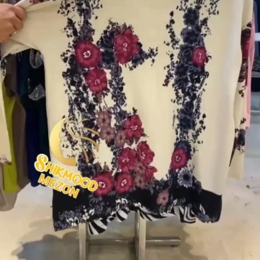 بلوز گلدار تمام نگین ترک