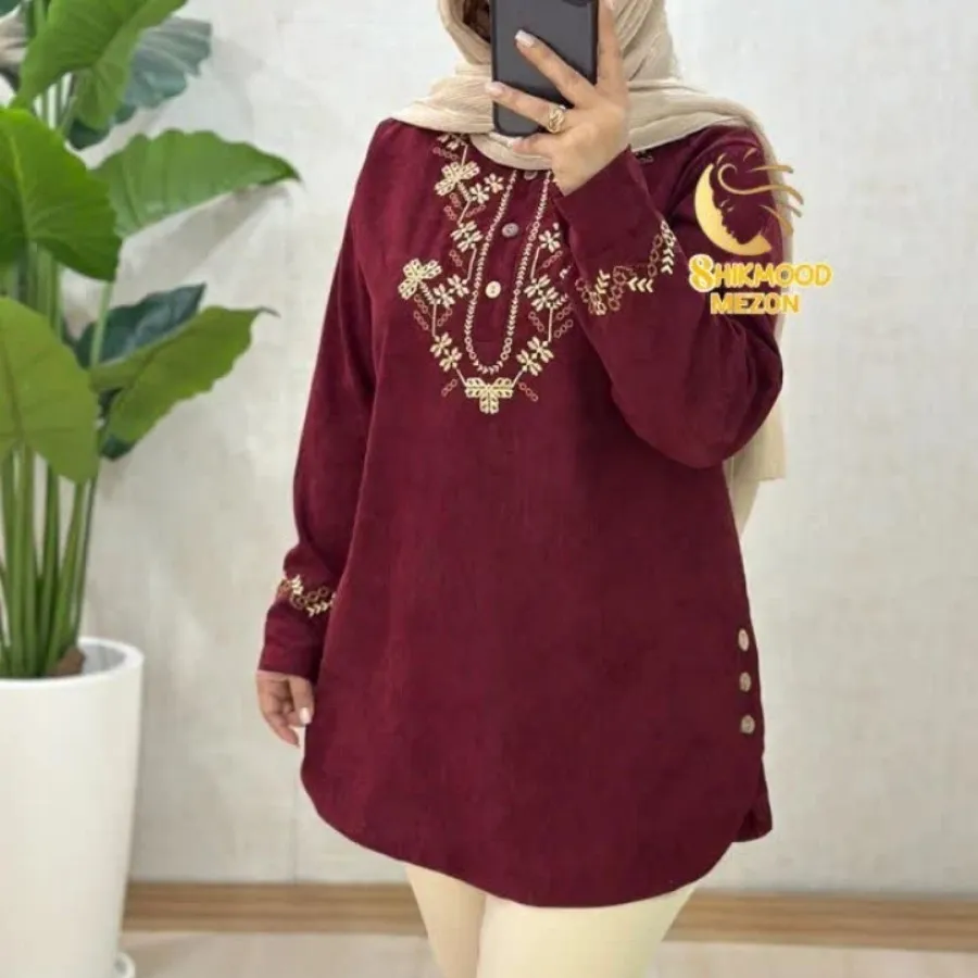 تونیک مخمل کبریتی