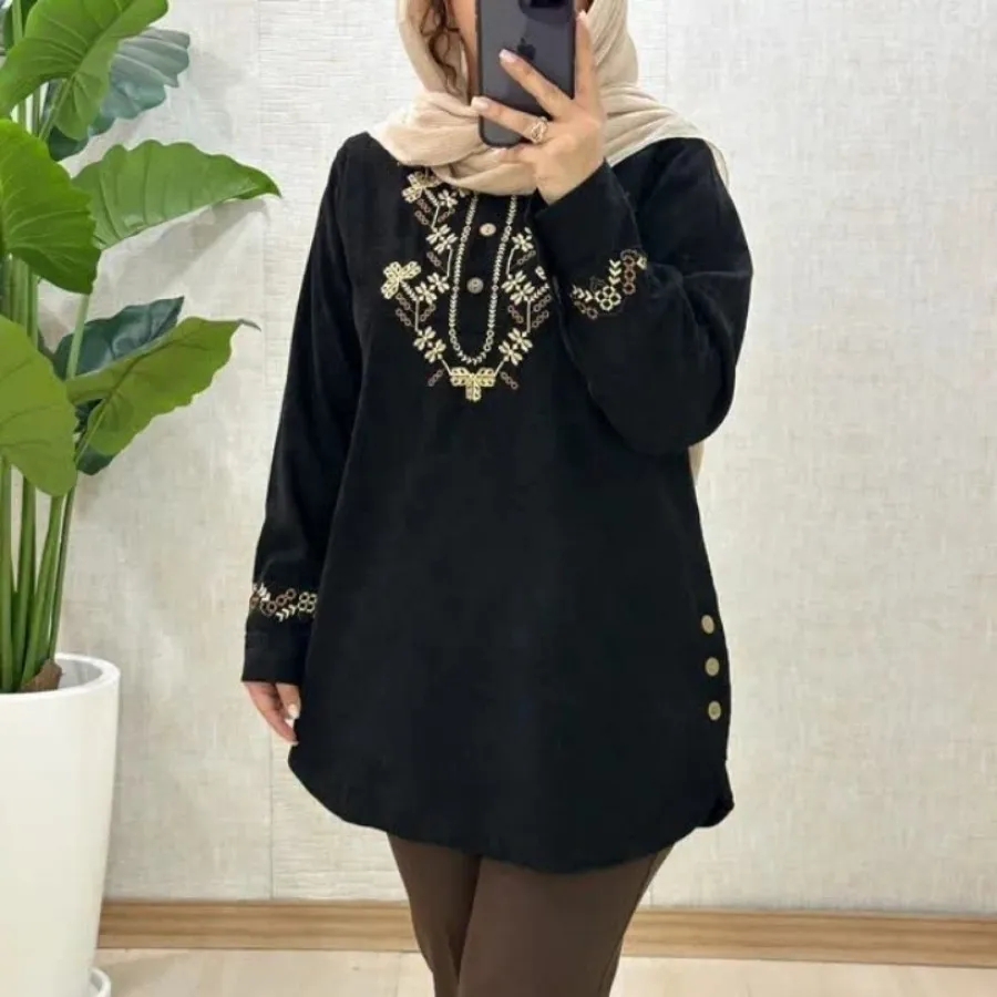 تونیک مخمل کبریتی