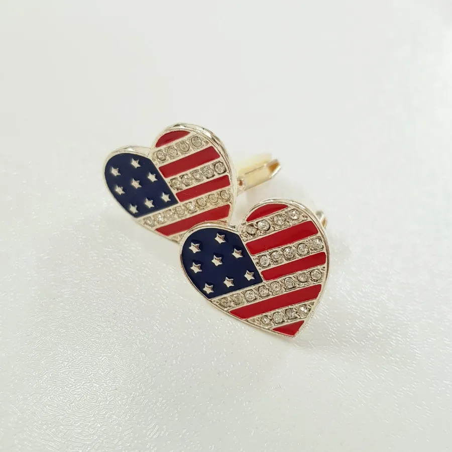 گوشواره کلیپسی قلبی نگین