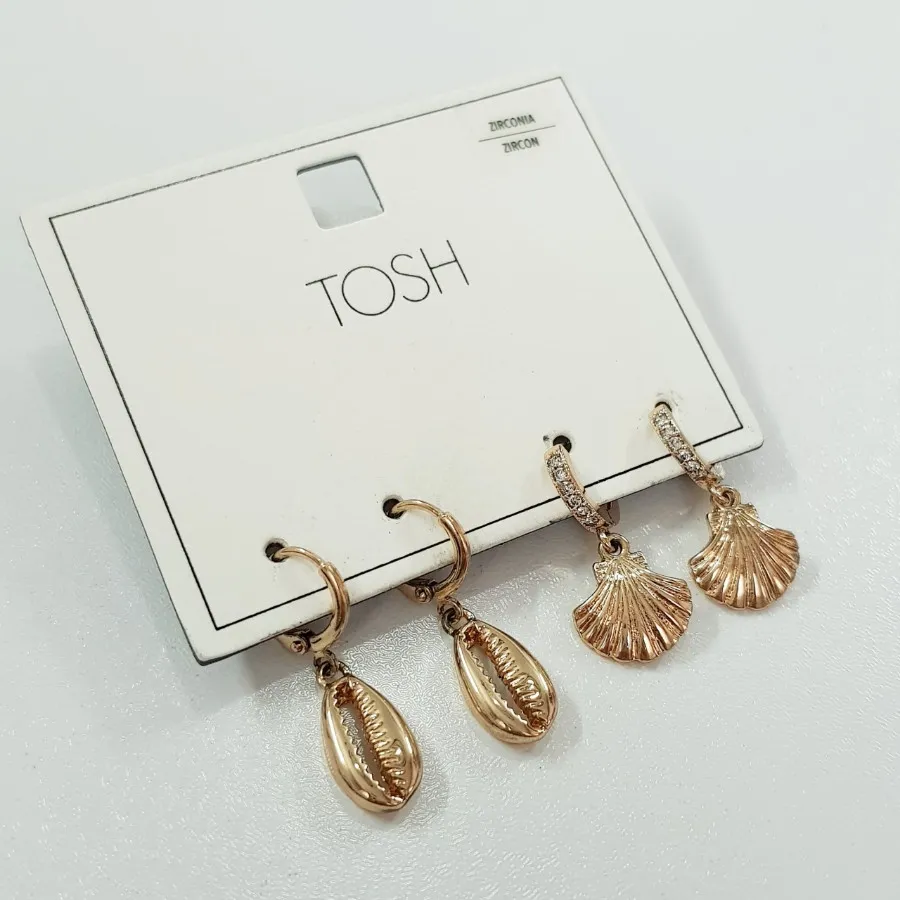 پک دو جفتی گوشواره طلایی