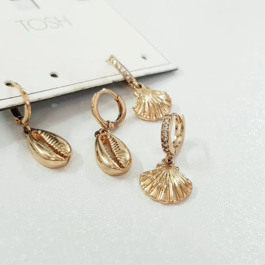 پک دو جفتی گوشواره طلایی