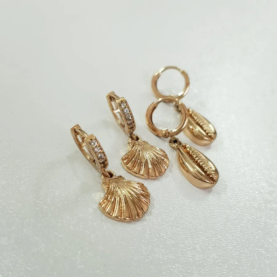 پک دو جفتی گوشواره طلایی