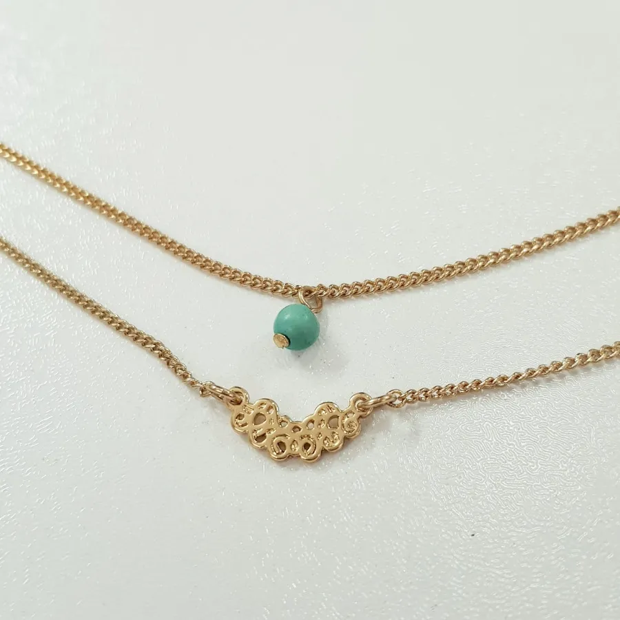 پابند دو ردیفه طلایی آویز