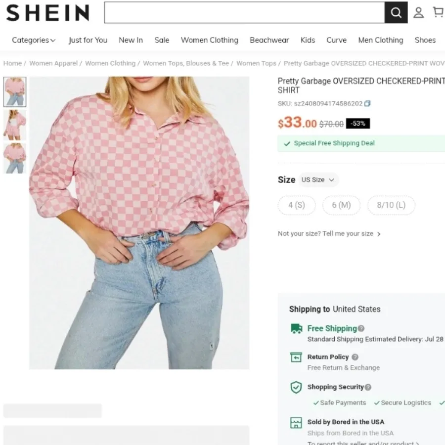 شومیز پینترستی صورتی