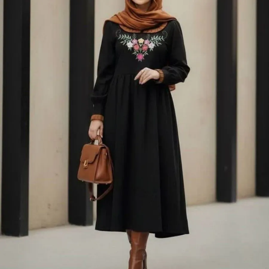 پیراهن مخمل گلدوزی