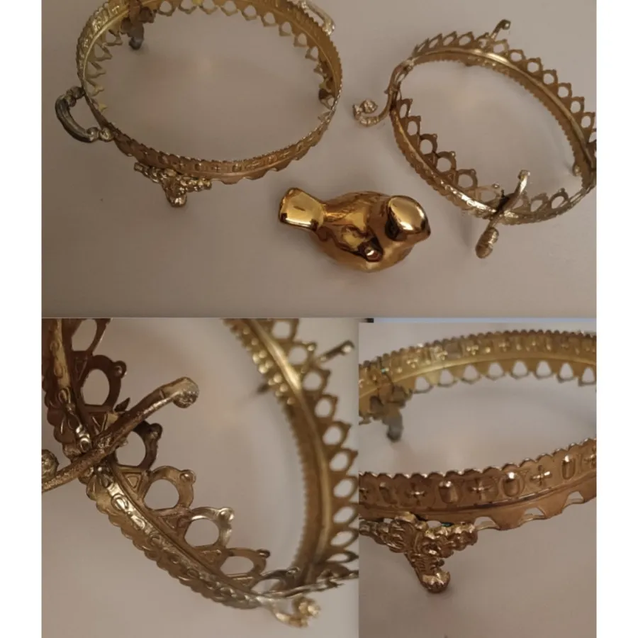 2عدد پایه ظرف طلایی