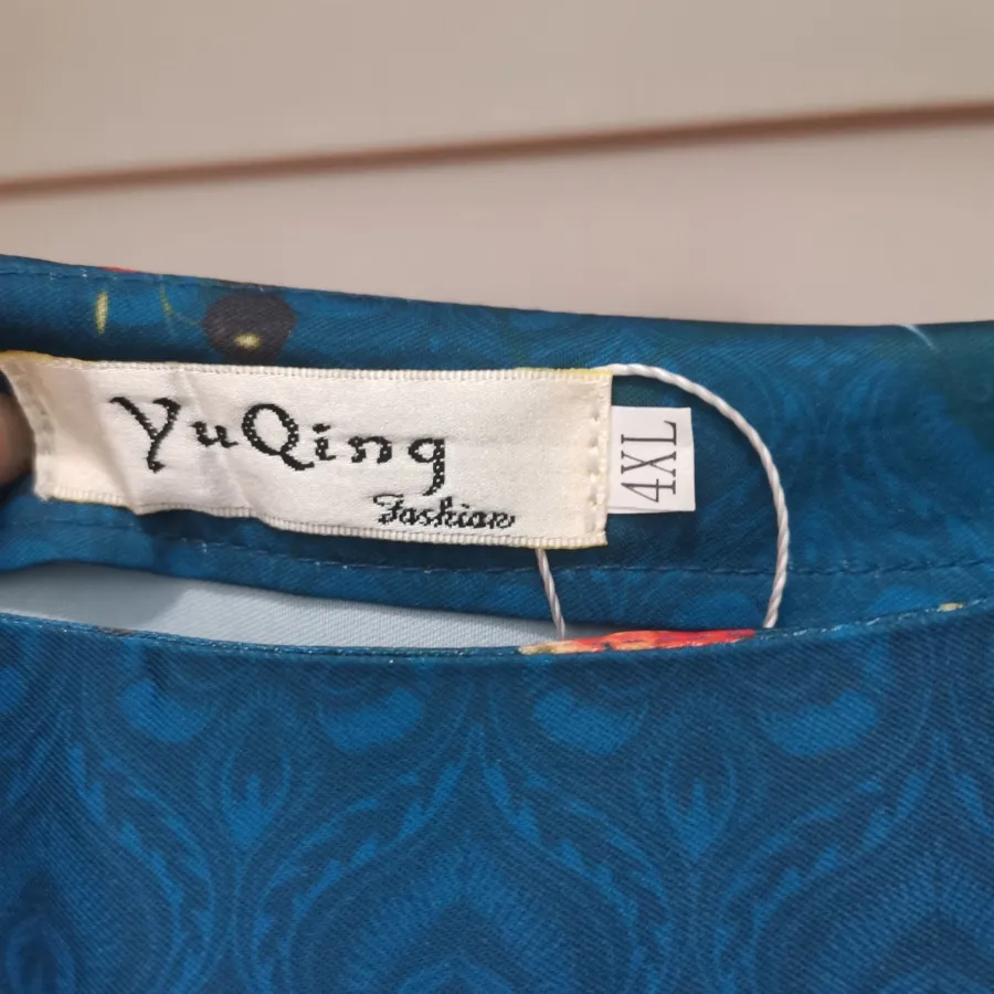 لباس مجلسی آبی گلدار خارج