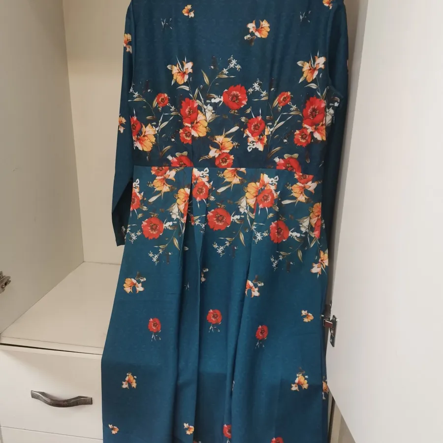 لباس مجلسی آبی گلدار خارج