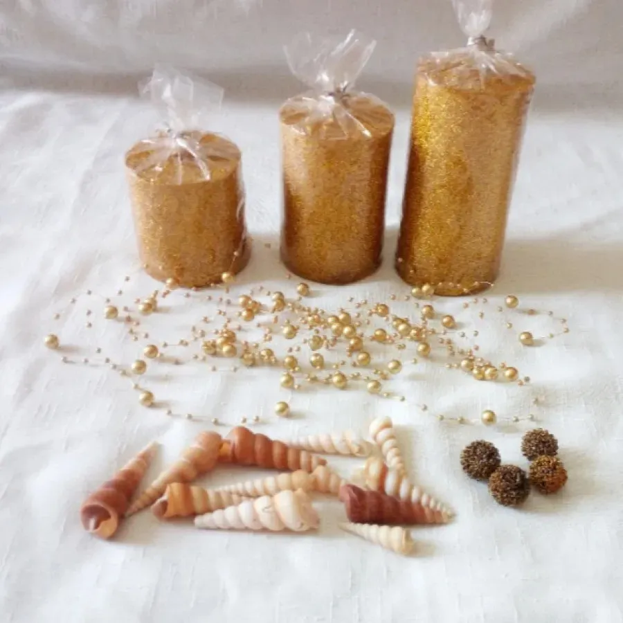 شمع تزیینی طلایی