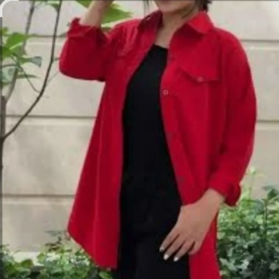 مانتو کتان قرمز