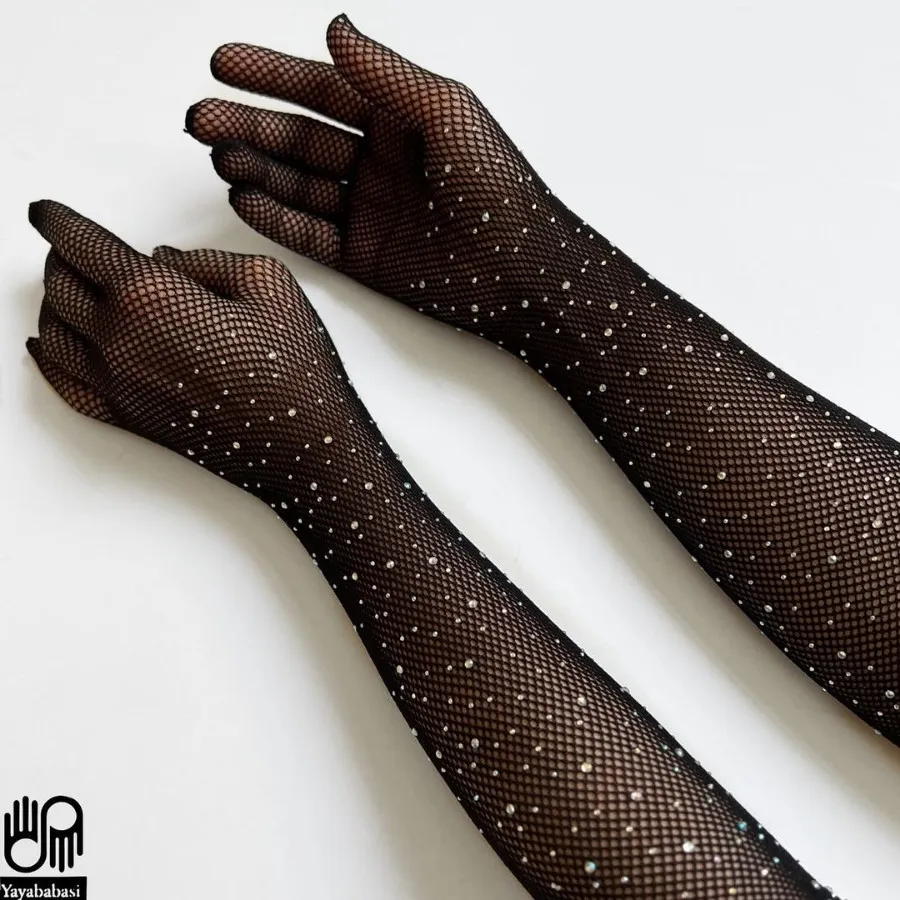 دستکش وجوراب شلواری نگینی