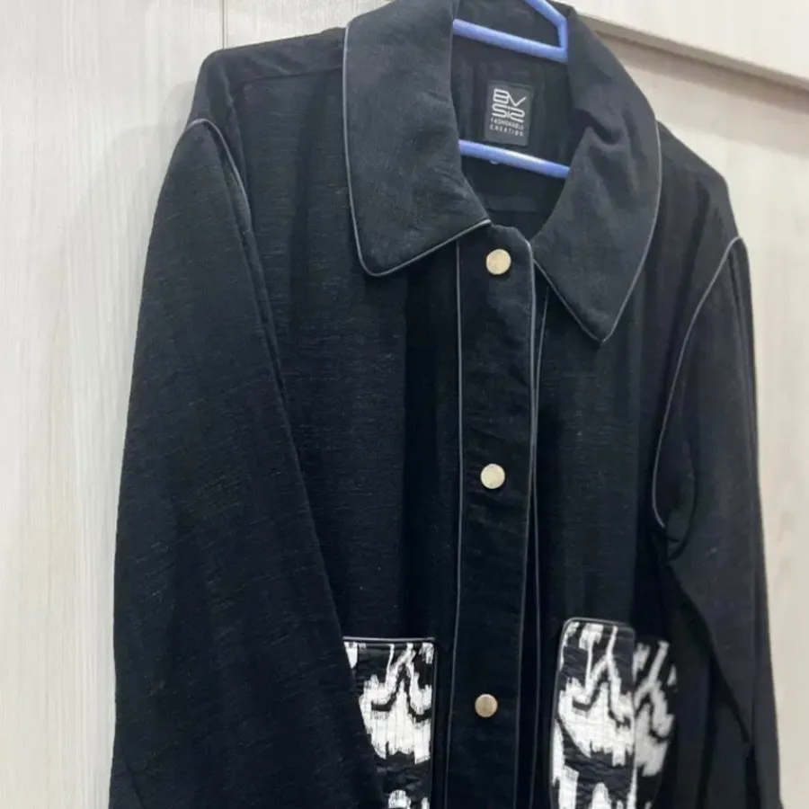 کت کتان لمه مشکی