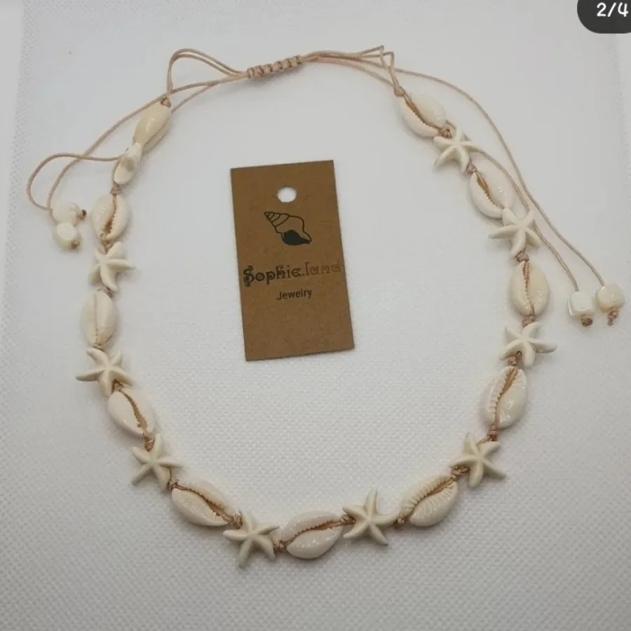 گردنبند صدف طبیعی و ستاره