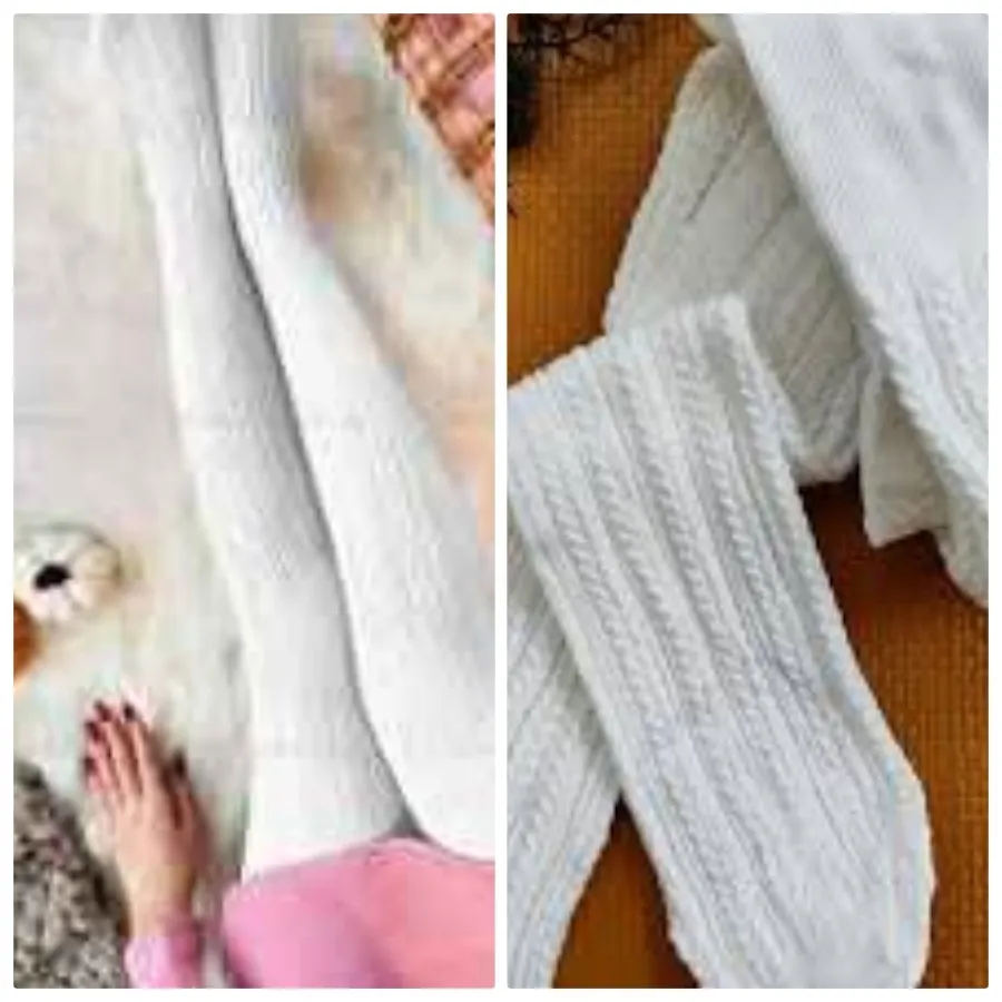 جوراب شلواری گندمی بافت