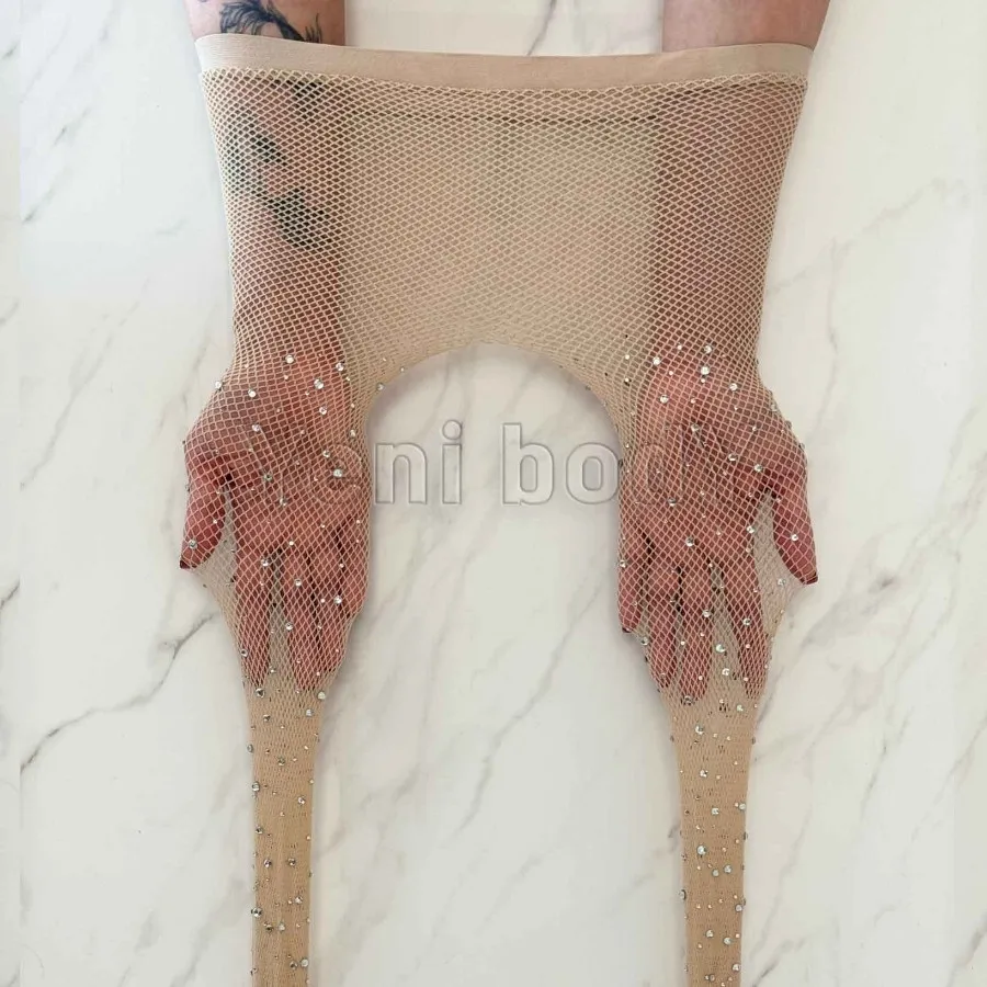 جوراب شلواری فاق باز کرمی