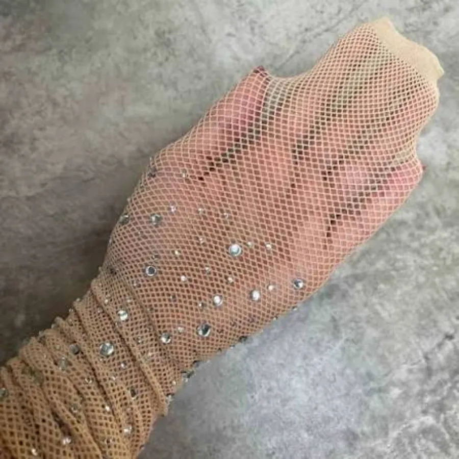 جوراب شلواری فاق باز کرمی