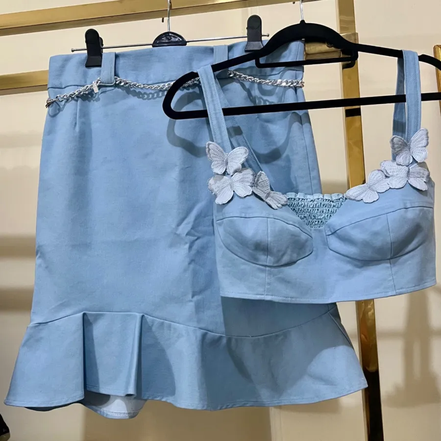 ست تاپ و دامن جین