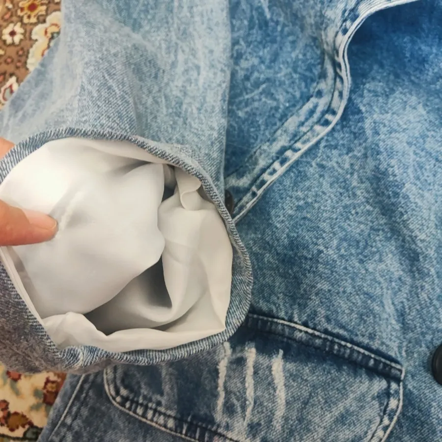 کت جین داخل خز کلاهدار