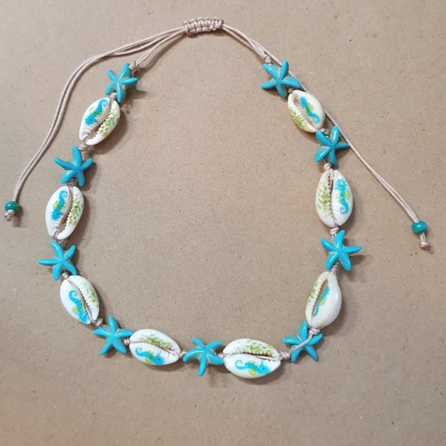 گردنبند صدف طبیعی و ستاره