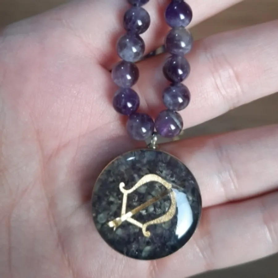 گردنبند سنگ آمتیست طبیعی