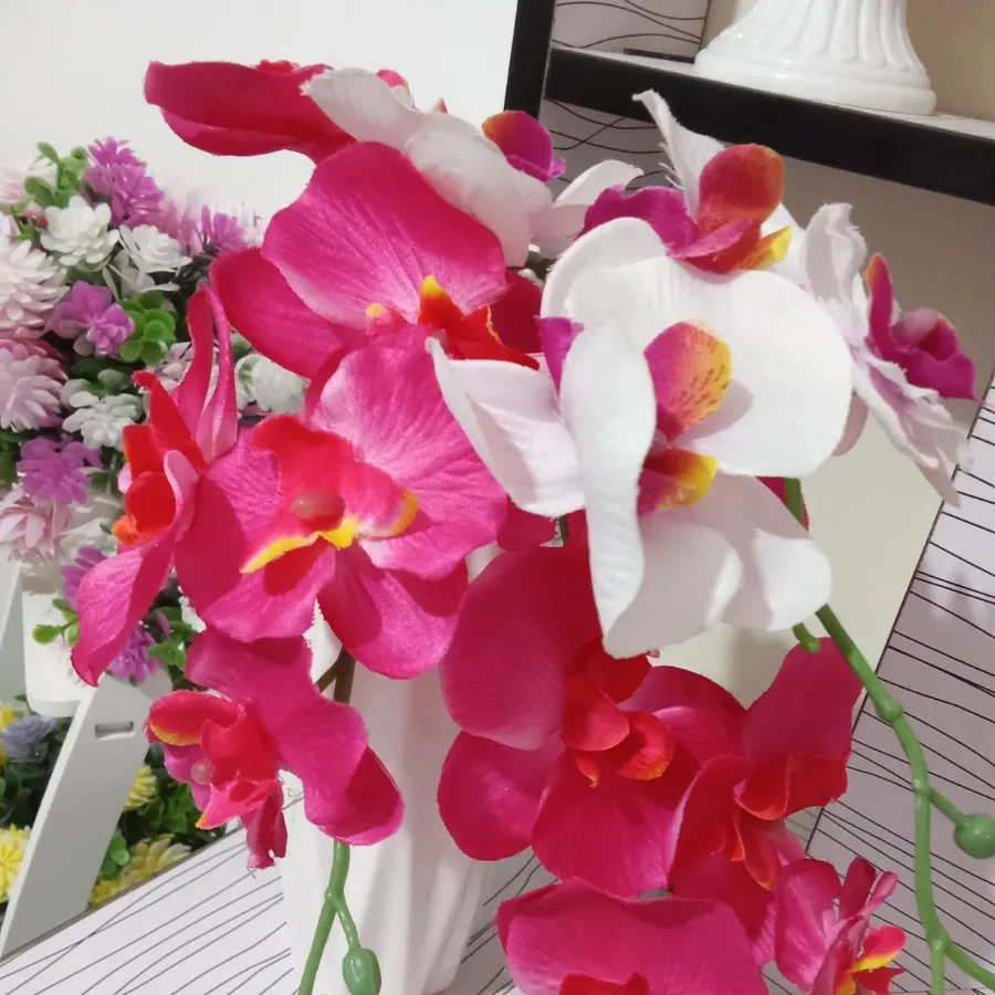 گل ارکیده با گلدان