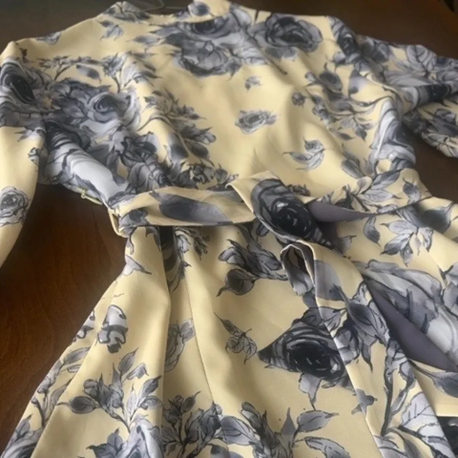 شومیز زرد کره ای گلدار