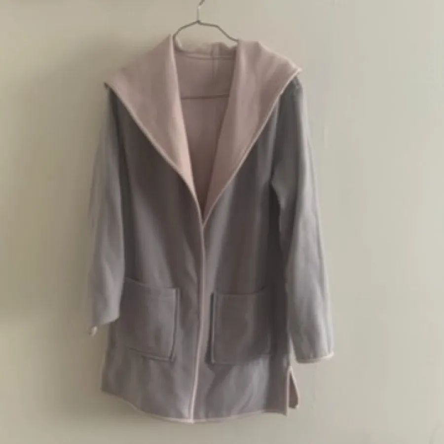 پالتو دو رو صورتی طوسی