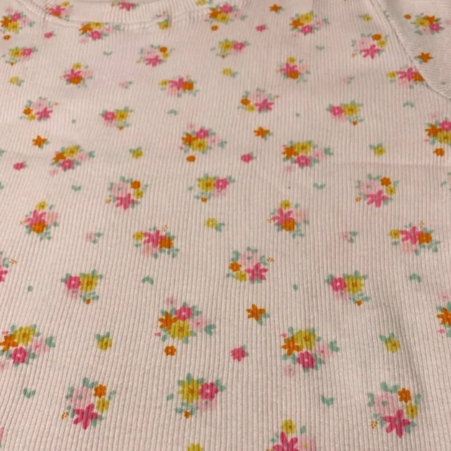 تیشرت کبریتی گل گلی صورتی