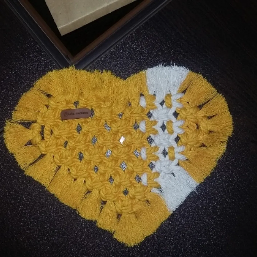 زیرلیوانی مکرونه طرح قلب