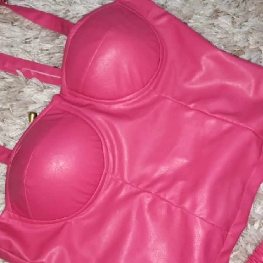 ست کراپ دامن چرم