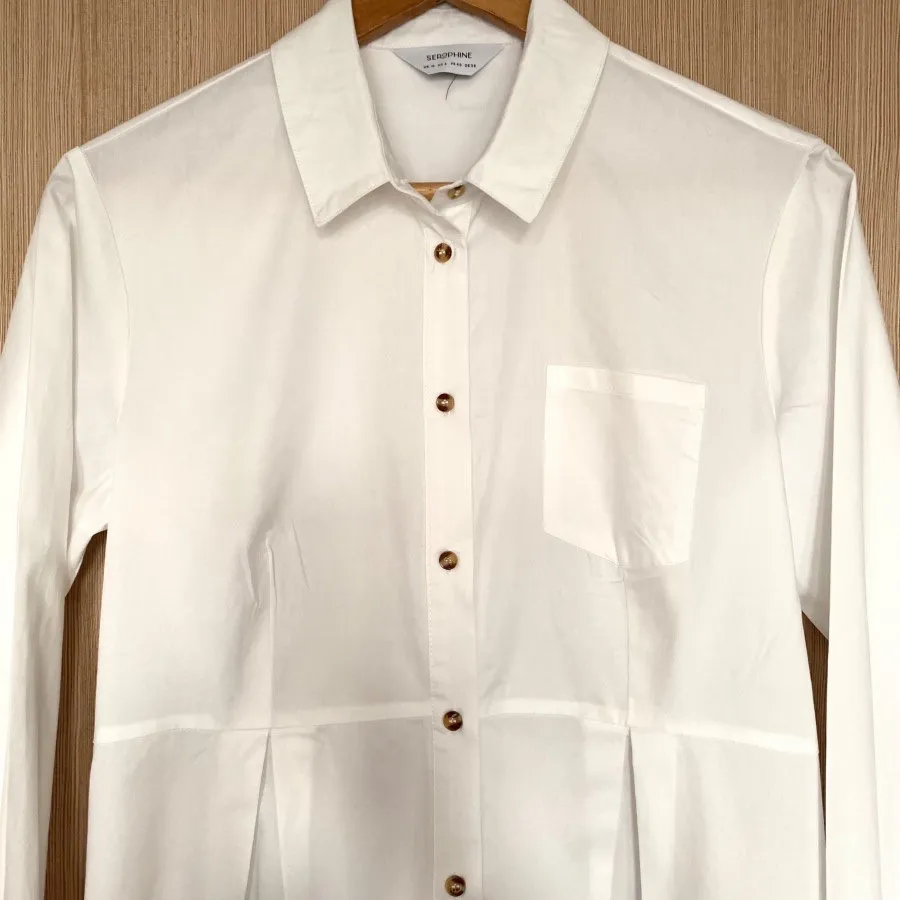 شومیز سفید تمام کتان