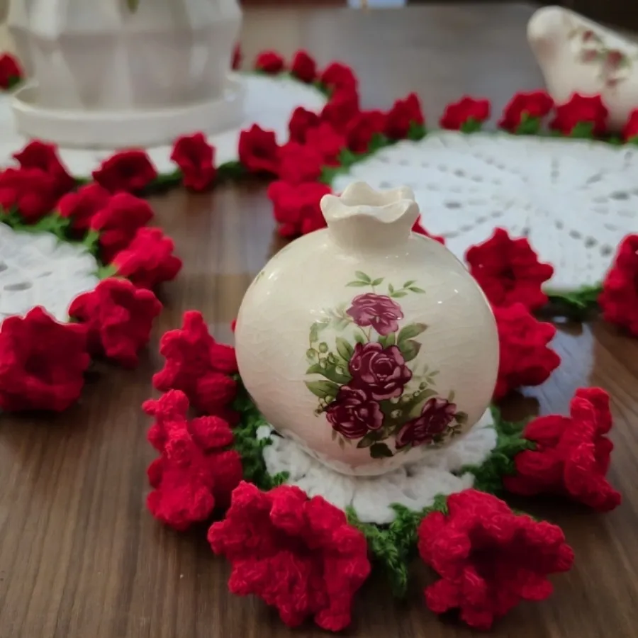 ست رومیزی گل