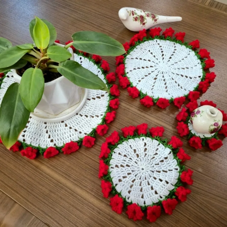 ست رومیزی گل