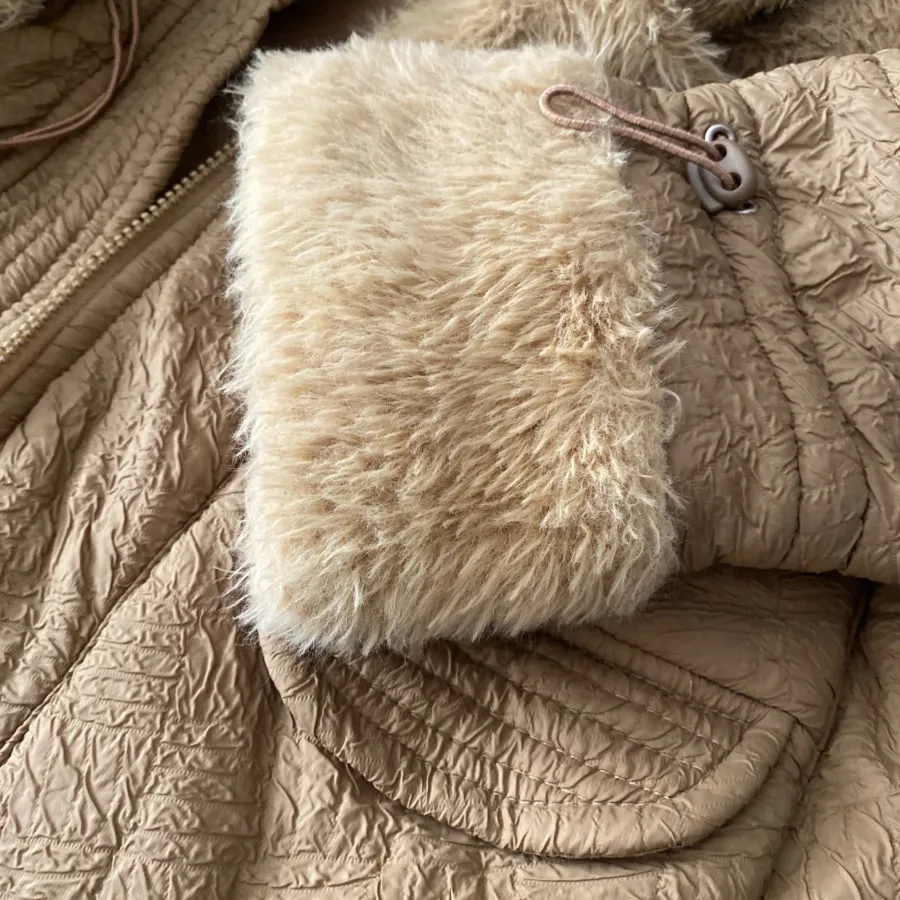 کاپشن خز دار قهوه ای