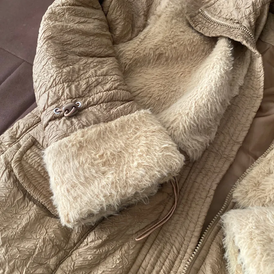 کاپشن خز دار قهوه ای