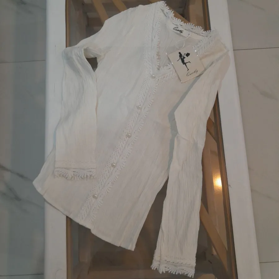 شومیز سفید آستین بلند