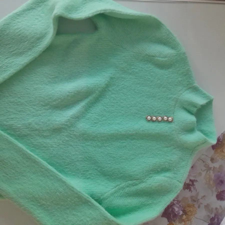 بافت سبز نعنایی موهر گرم