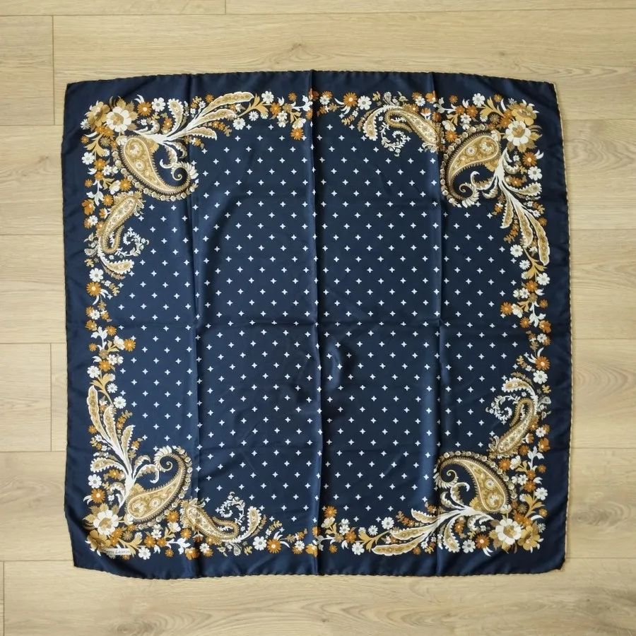 روسری حریر سرمه ای