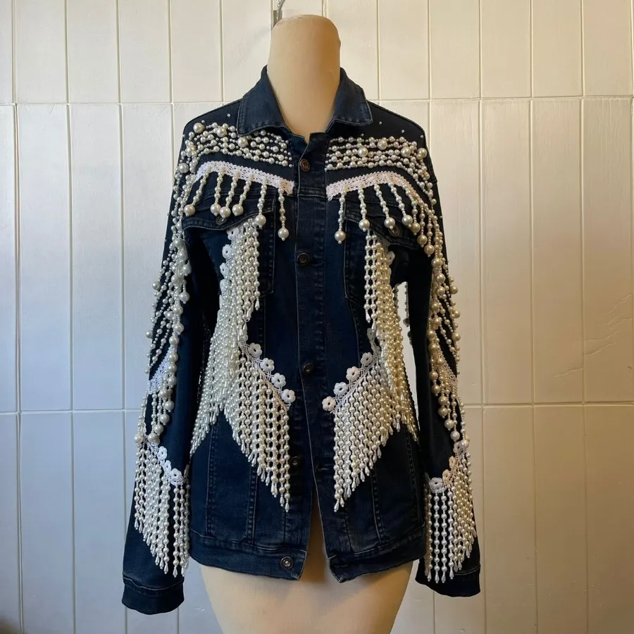 کت جین مرواریدی