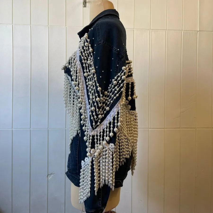 کت جین مرواریدی