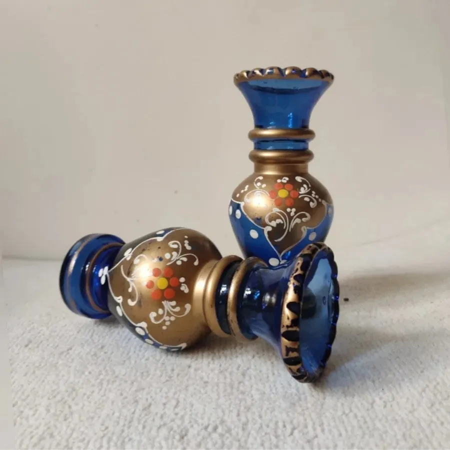 جفت گلدان آبی قدیمی