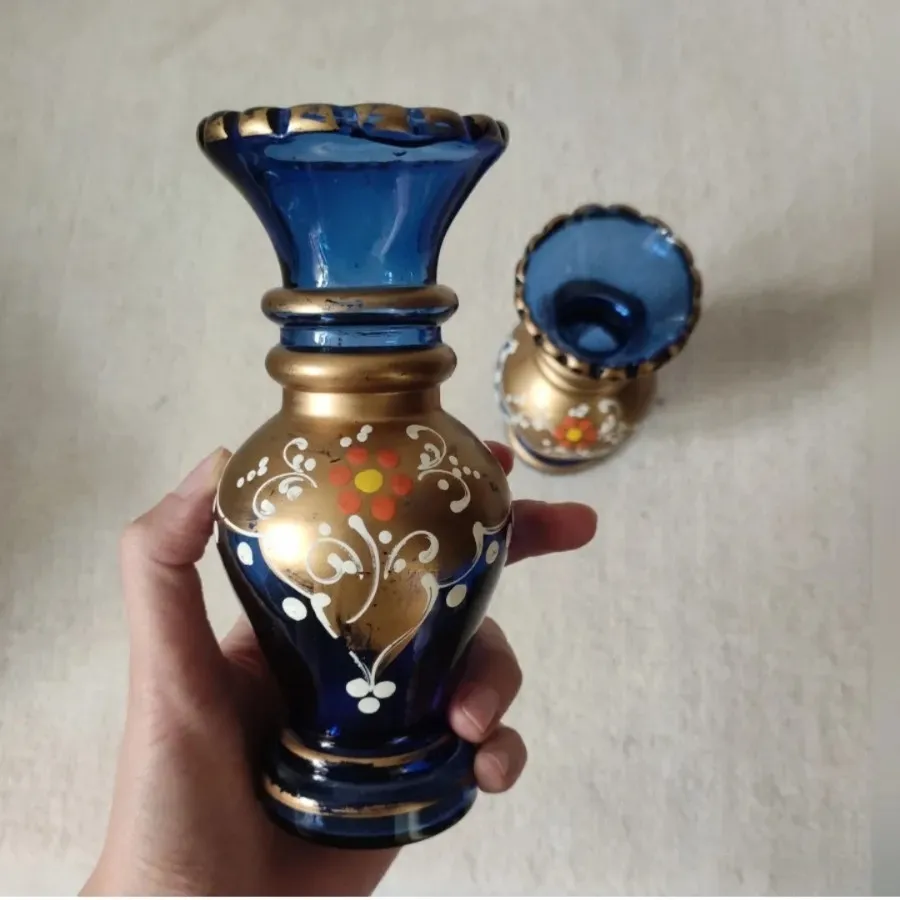 جفت گلدان آبی قدیمی