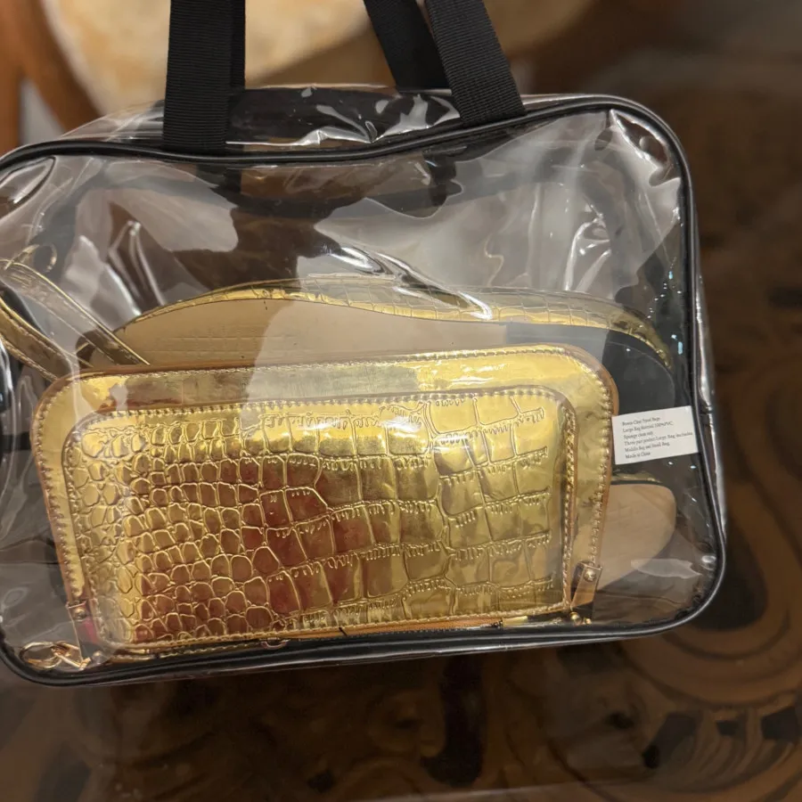 ست کیف و کفش طلایی